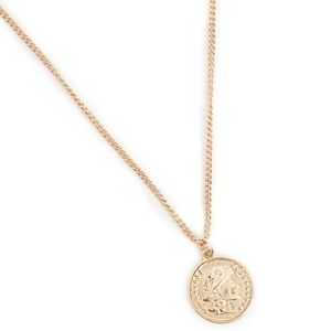 Forever 21 Gold Coin Pendant Chain Necklace